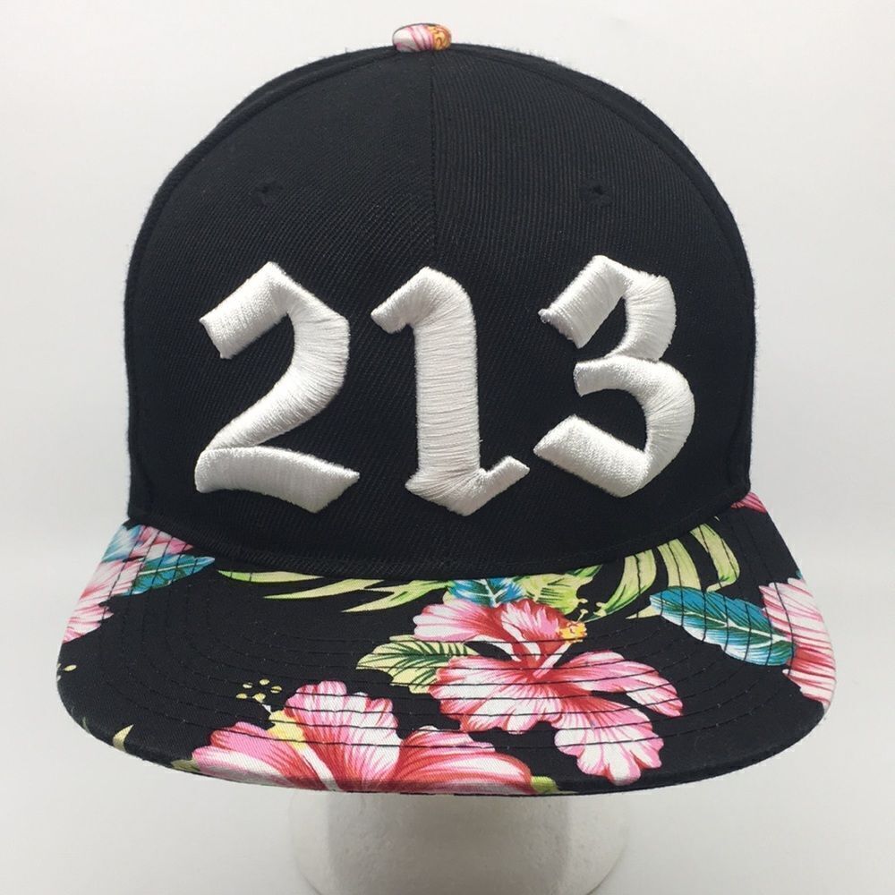 KORE Black and Floral Cap / Hat SnapBack 213 embroidery
